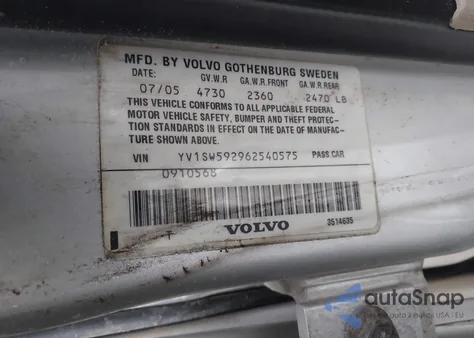 2006 Volvo V70 2.5T from USA, damaged, VIN YV1SW592962540575
